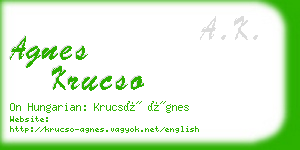 agnes krucso business card